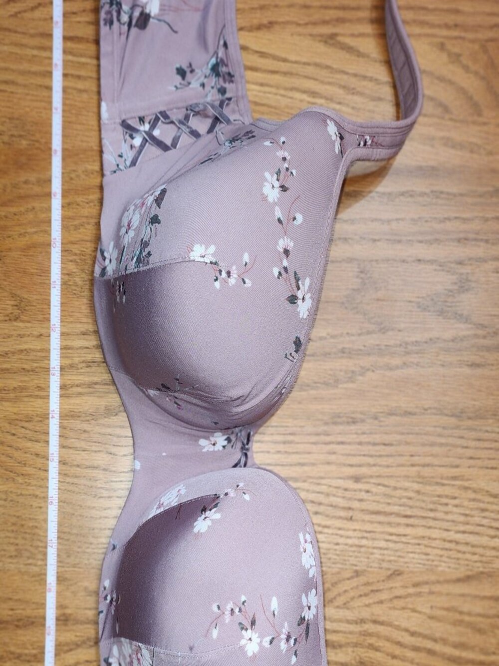 Cacique 38G Lightly Lined Balconette Underwire Floral Bra